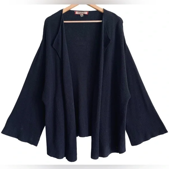 BEYOND THREADS Bohemian Lagenlook Minimalist Lightweight Open Front Cardigan L - Picture 6 of 9